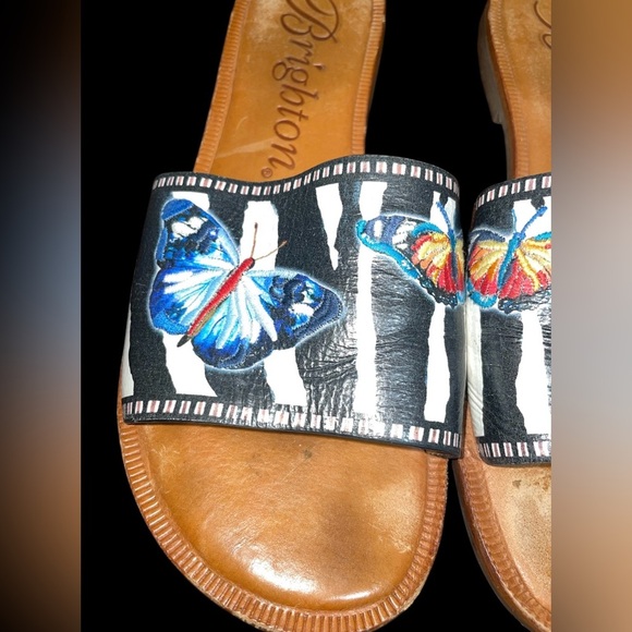 Brighton Africa Designer Beth Farrara Leather Flip Flop Sandals 7 1/2 - Picture 3 of 8